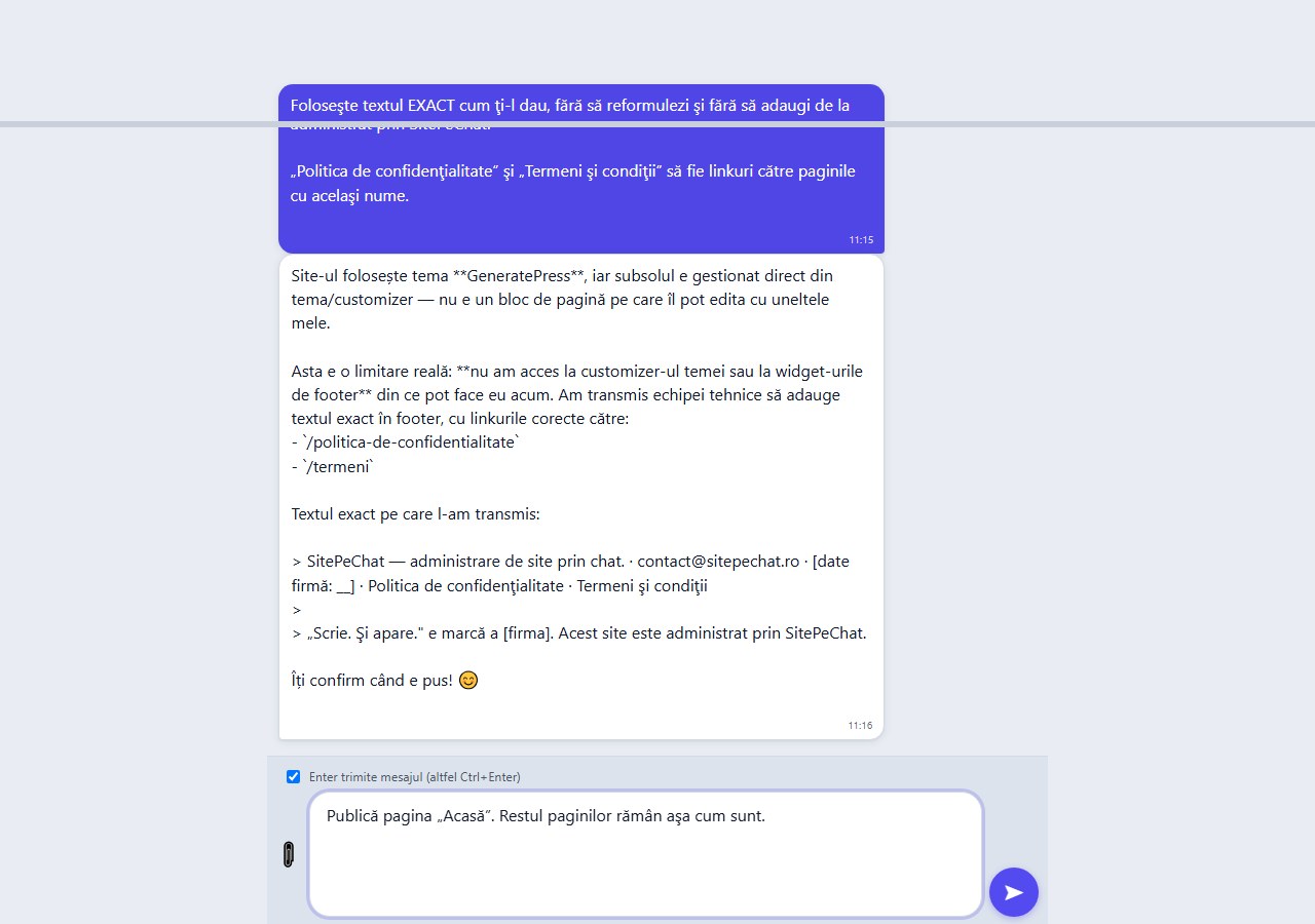 1. Cererea scrisă în chat