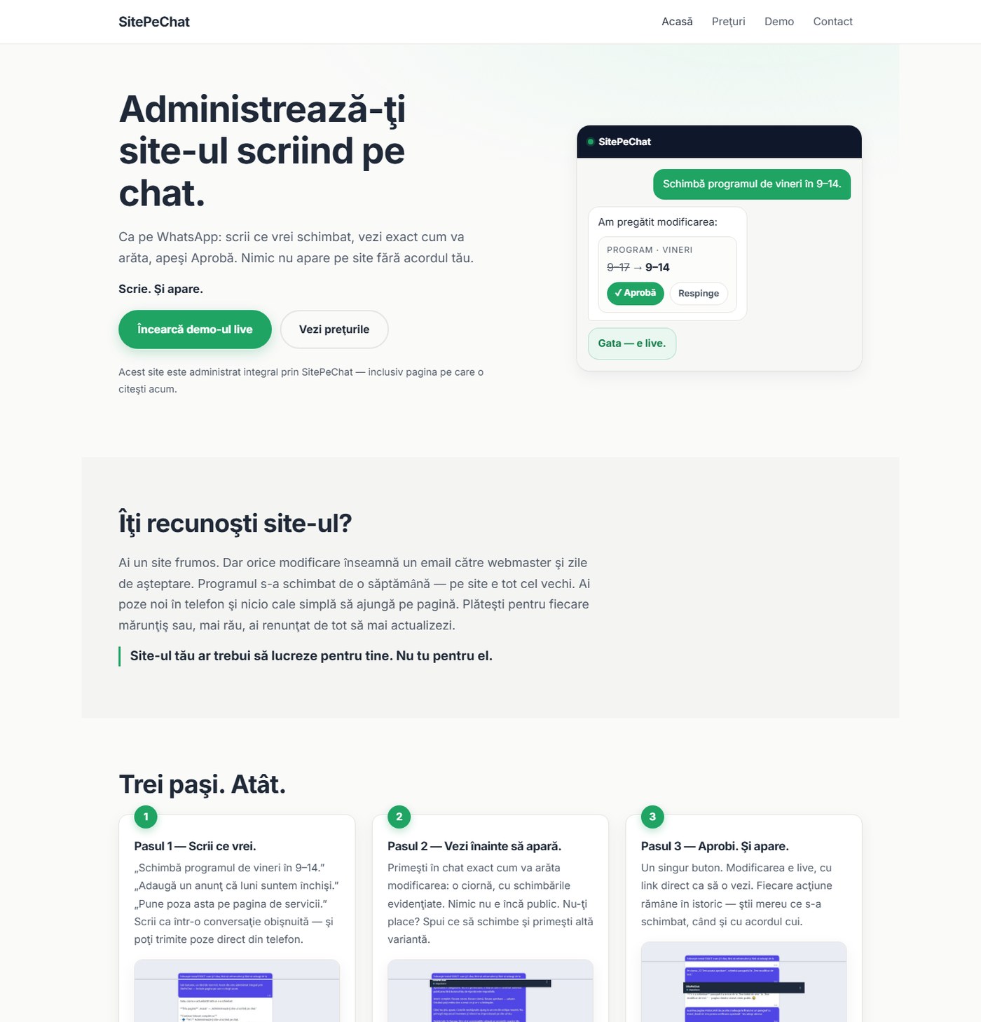 Aceeaşi pagină, după design.